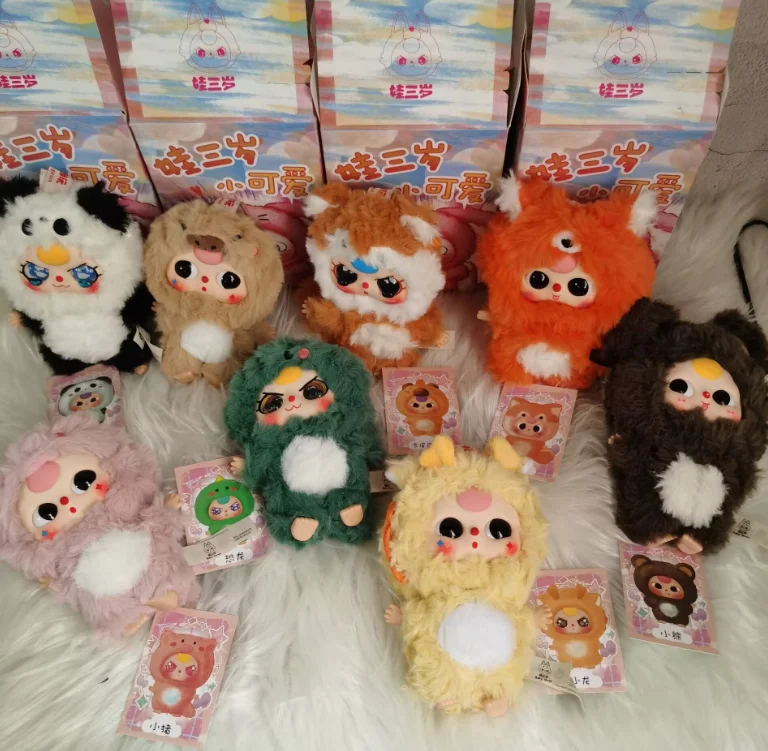 طفل ثلاثة V3 أفخم صندوق أعمى لطيف الفينيل الوجه أفخم غامض مفاجأة الشكل جمع نموذج Kawaii تخمين دمية لعبة الهدايا