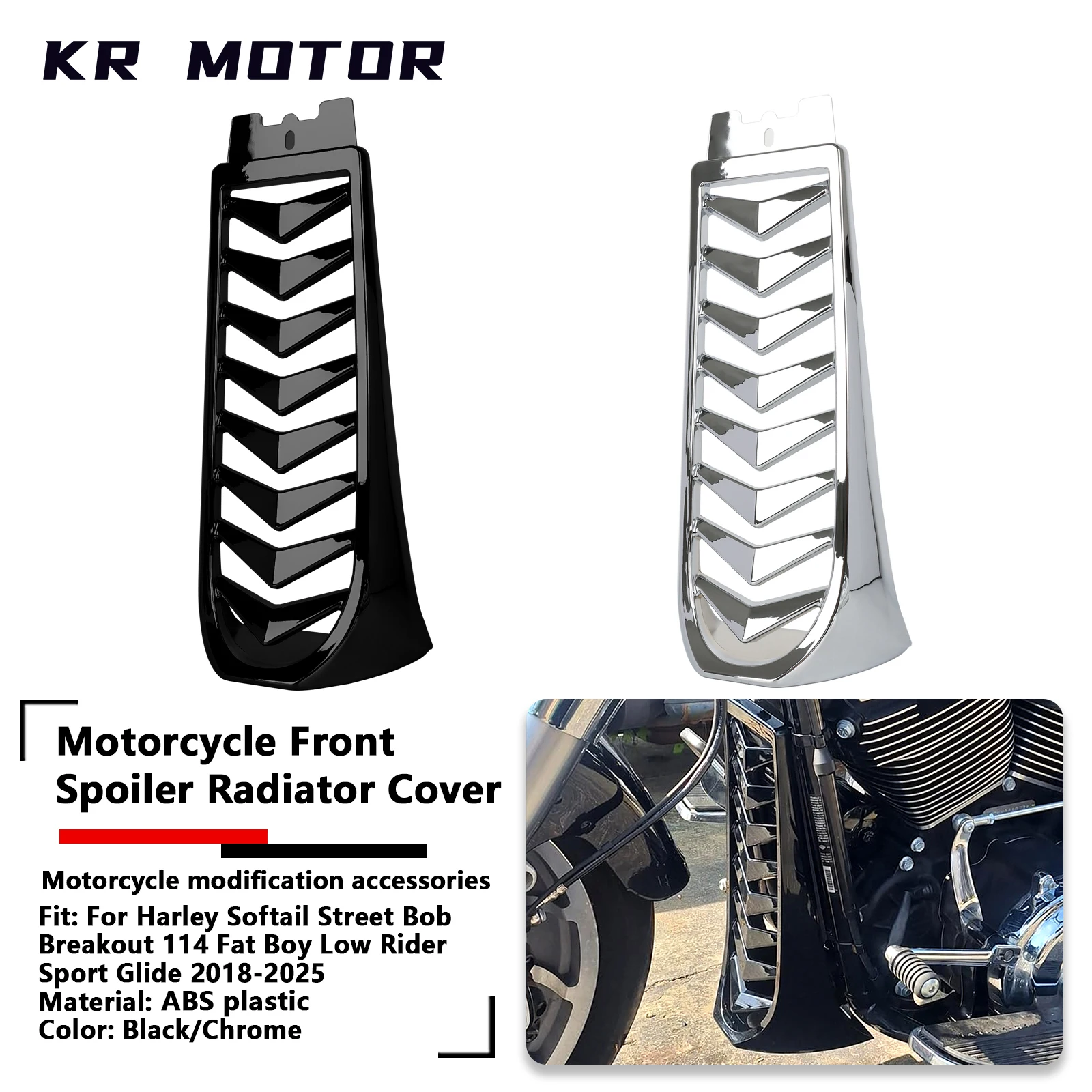 

Fits For Harley Softail Street Bob Breakout 114 Fat Boy Low Rider Sport Glide 2018-2025 Motorcycle Front Lower Spoiler Cover