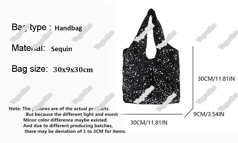 Tragetasche für Damen, Pailletten-Umhängetasche, trendige Hobo-Tasche, luxuriöse Designer-Handtasche, lässige Unterarmtasche für Arbeit, Reisen, Einkaufen – Detail 2
