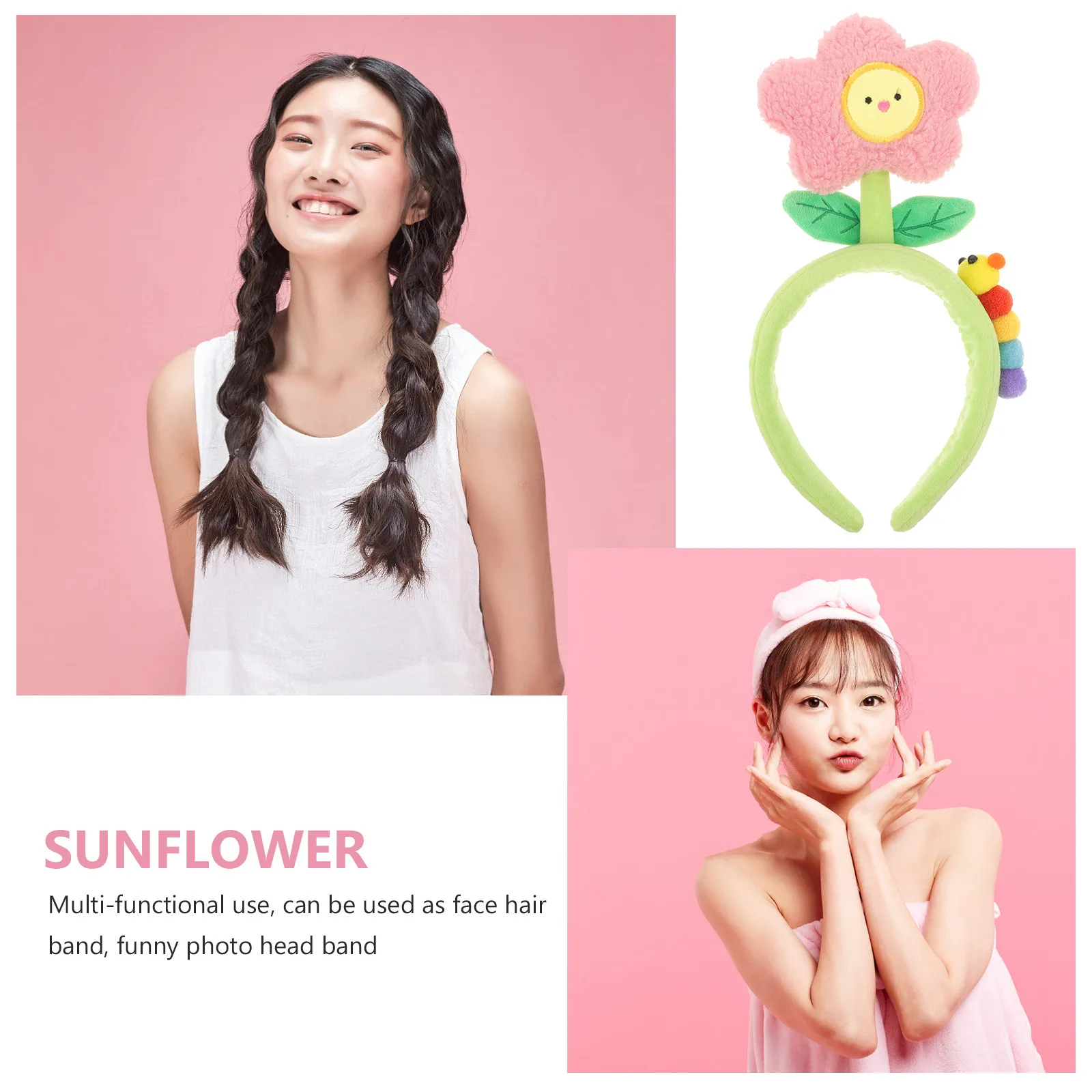 Floral Embellished Wide Headband for Women Soft Fabric Hair Band for Skincare Makeup Face Washing Spa Daily Wear Gift Idea Sweet