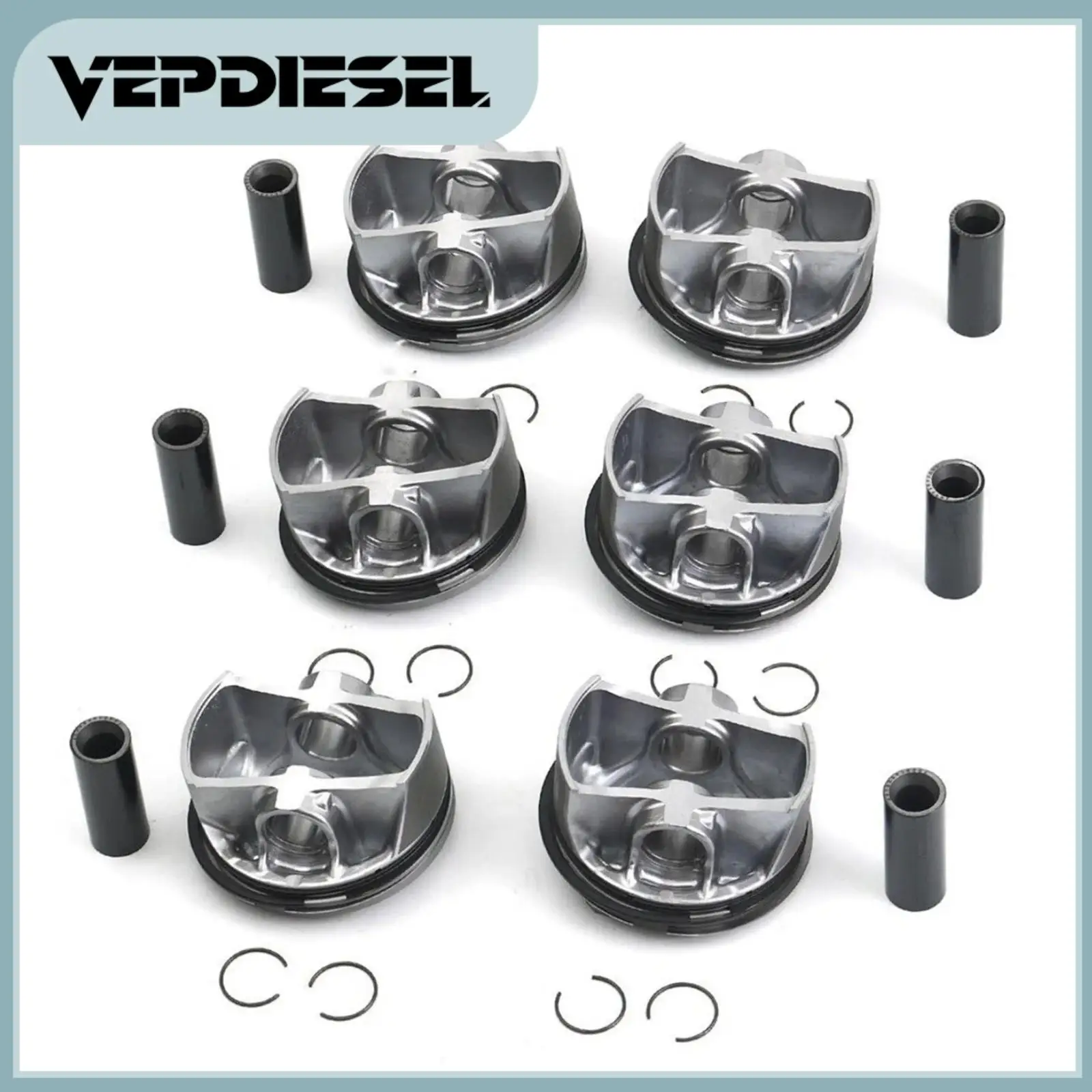 6x Pistons & Rings Set STD Φ96mm For Porsche Macan Panamera S 4S GTS 3.0T V6 970 95B 13-20 94610306007 94610306107 94610306119