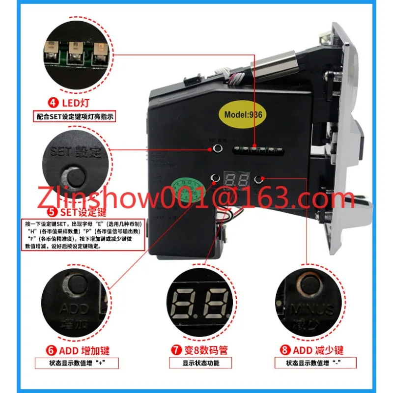 616 multi-currency foreign currency coin slot vending water vending machine 936 one yuan five-cent coin game machine accessories