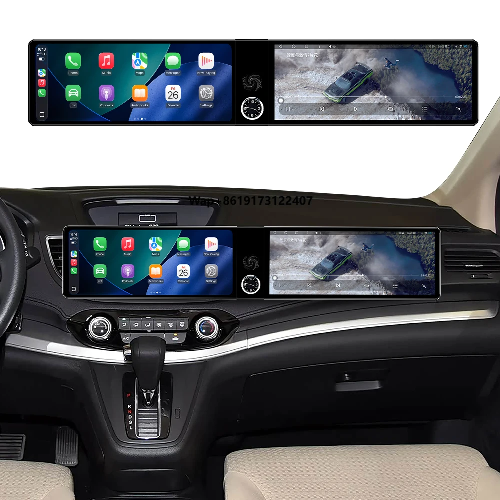 

ZWNAV 12.3+12.3-дюймовый беспроводной мультимедийный экран с Carplay и Android Auto для CRV 2012-2016, Android 14, автомобильный DVD-плеер