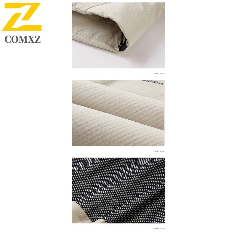 COMXZ Men Down Jacket Premium Stand Collar Outdoor Cycling Cold Protection Warm Parka Travel Lightweight Winter Puffer Jacket