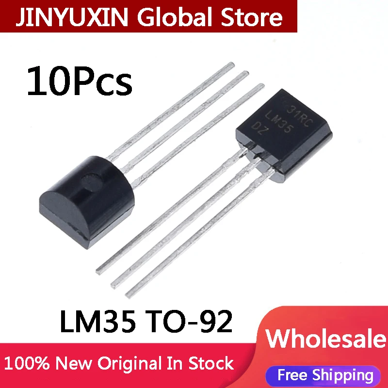 10Pcs Integrated Circuit LM35 LM35DZ TO-92 LM35 Precision Centigrade Temperature Sensor For IC Low Impedance In Stock