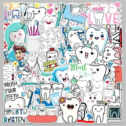 50pcs Cartoon Teeth Care Series Graffiti Stickers Suitable for Helmet Desktop Wall Decoration DIY Sticker Package Wholesale