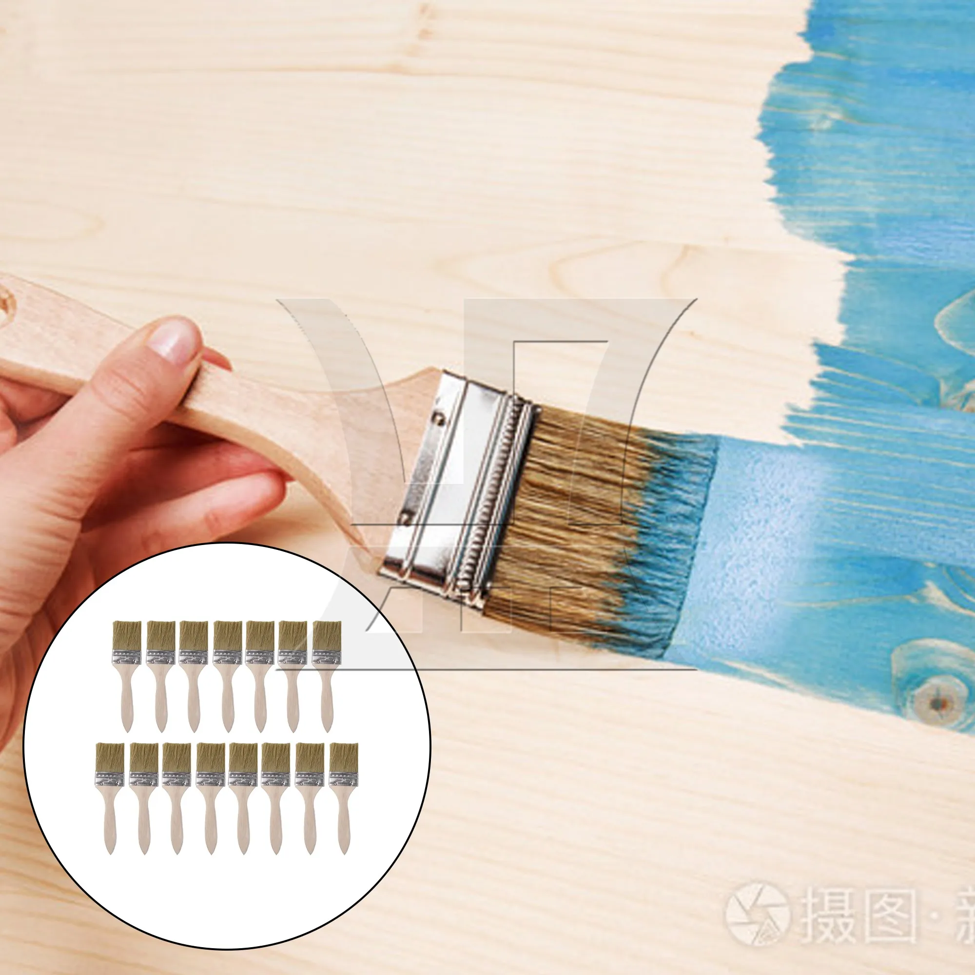 15PCS Chip Paint Brushes with Wooden Handle for Home Improvement 2