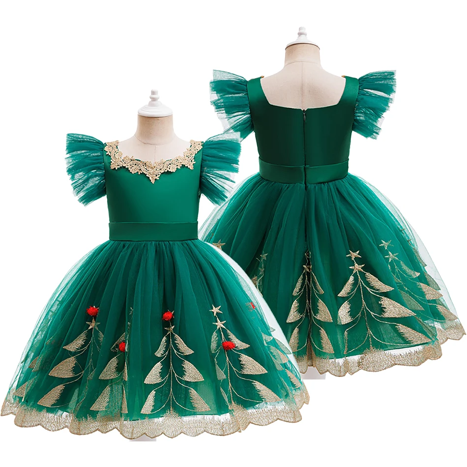 

Girls Clothes Baby Newborn Items Fluffy Skirt Girl Christmas Tree Style Mesh Princess Dress Kids Navidad Party Dresses Costume