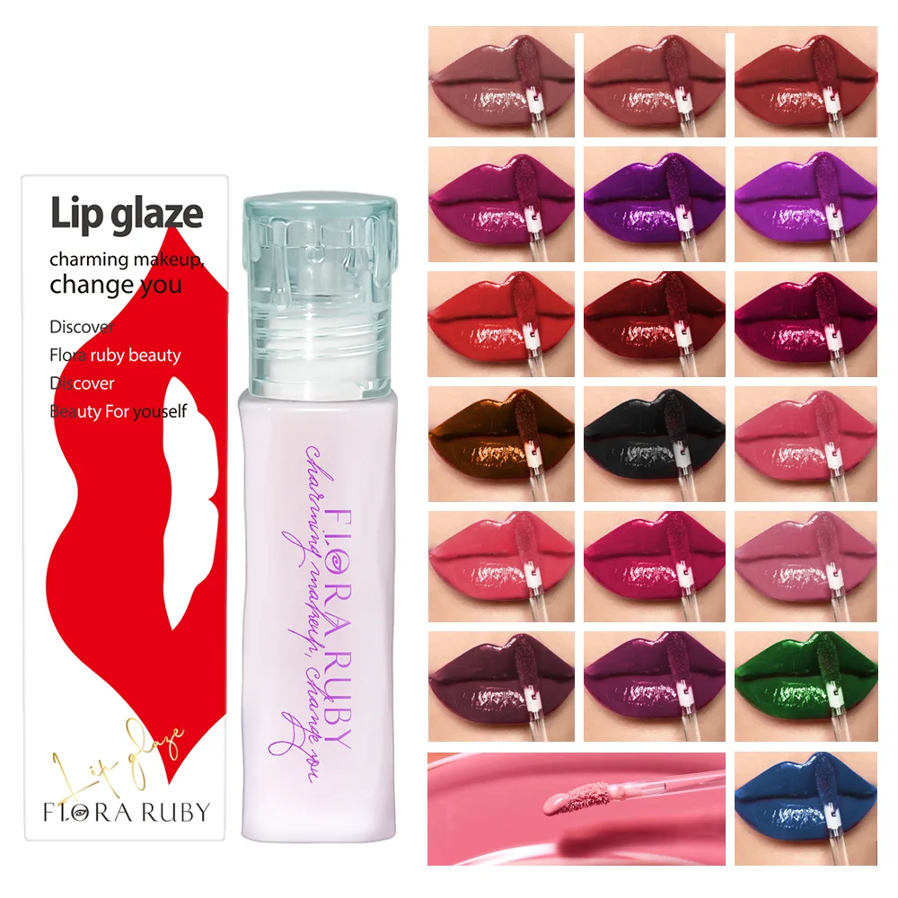 19 Farben Lippen glasur Gelee Lippenstift langlebiger Lip gloss feuchtigkeit spendender flüssiger Lippenstift nicht klebriger Lip gloss wasserdichtes Make-up