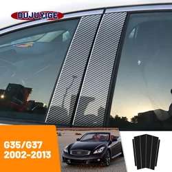 For Infiniti G35 G37 2002-2013 2003 2004 2005 2006 2007 Carbon Fiber Window Door Column Deal B C Pillar Post Cover Trim Sticker