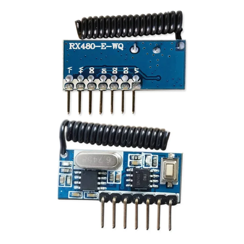 RX480-E 433MHz Wireless Remote Control Receiver Module with Decoder, Superheterodyne 4-Channel RF Receiver, 3.3-5V DC
