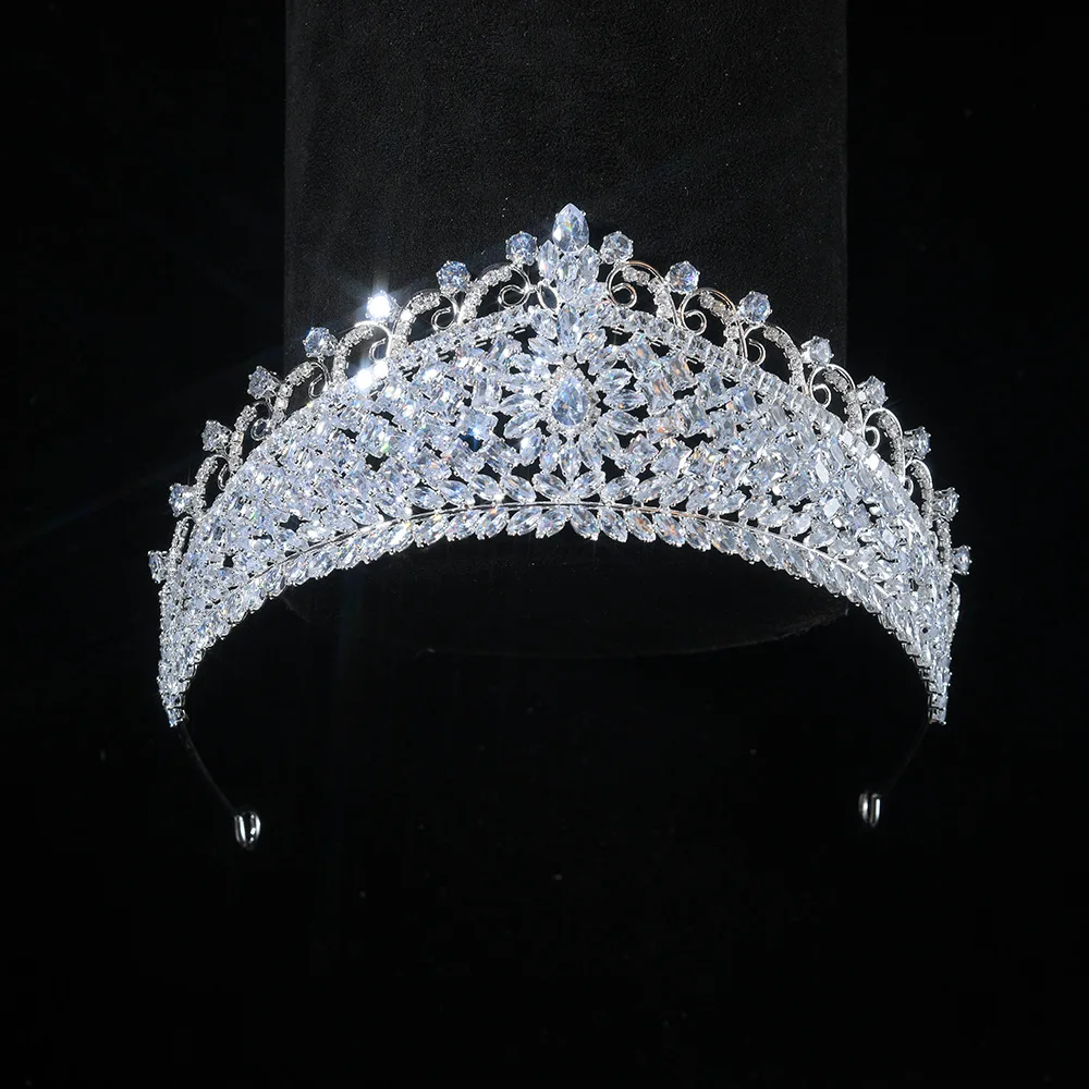 Princess Queen Bridal Tiaras Crowns For Wedding Luxury Zirconia Crystal Crowns For Women Pageant Party Hair Jewelry Headdress