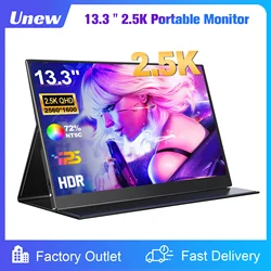 13.3 inch Portable Gaming Monitor 2.5K Screen 60Hz Display HDMI Type-C with Magnetic Cover for PS 5 4 Phone Xbox PC Office
