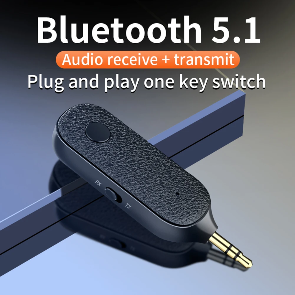 Car Bluetooth Receiver 3.5mm Socket 5.1 Wireless Bluetooth Adapter Transmitter Audio Converter Mobile Phone Hands-Free Stereo