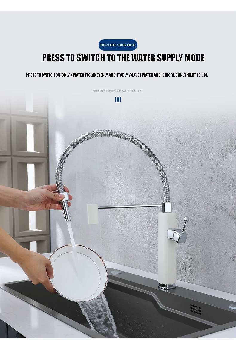 

High-End Fashion Kitchen Cold And Hot Water Faucet With Rotatable Sink Faucet For Washing Vegetables