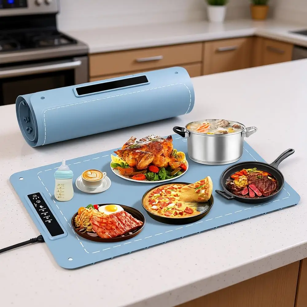 

Электрический греющий коврик с 4 регулируемыми температурными режимами и таймером, электрические подогреваемые подносы для фуршетов, вечеринок, семейного использования