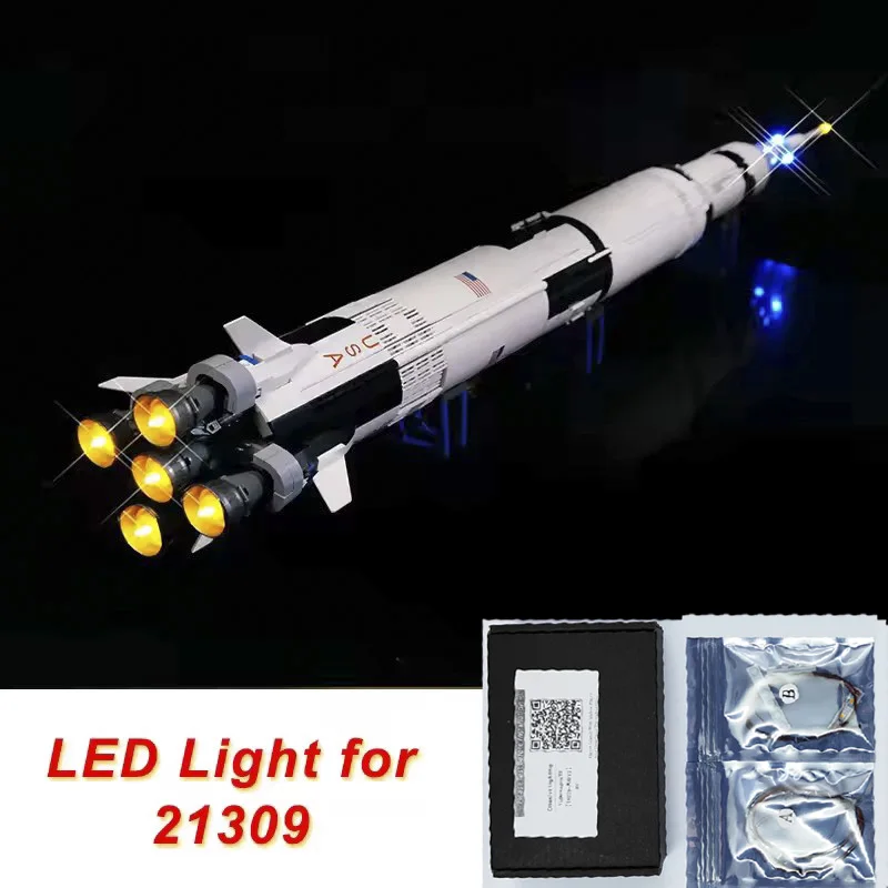 LED Light Set For 21309 Apollo Saturn V Compatible 92176 Decorative Light 21039 (Only LED Light, NOT Include The Model Bricks)