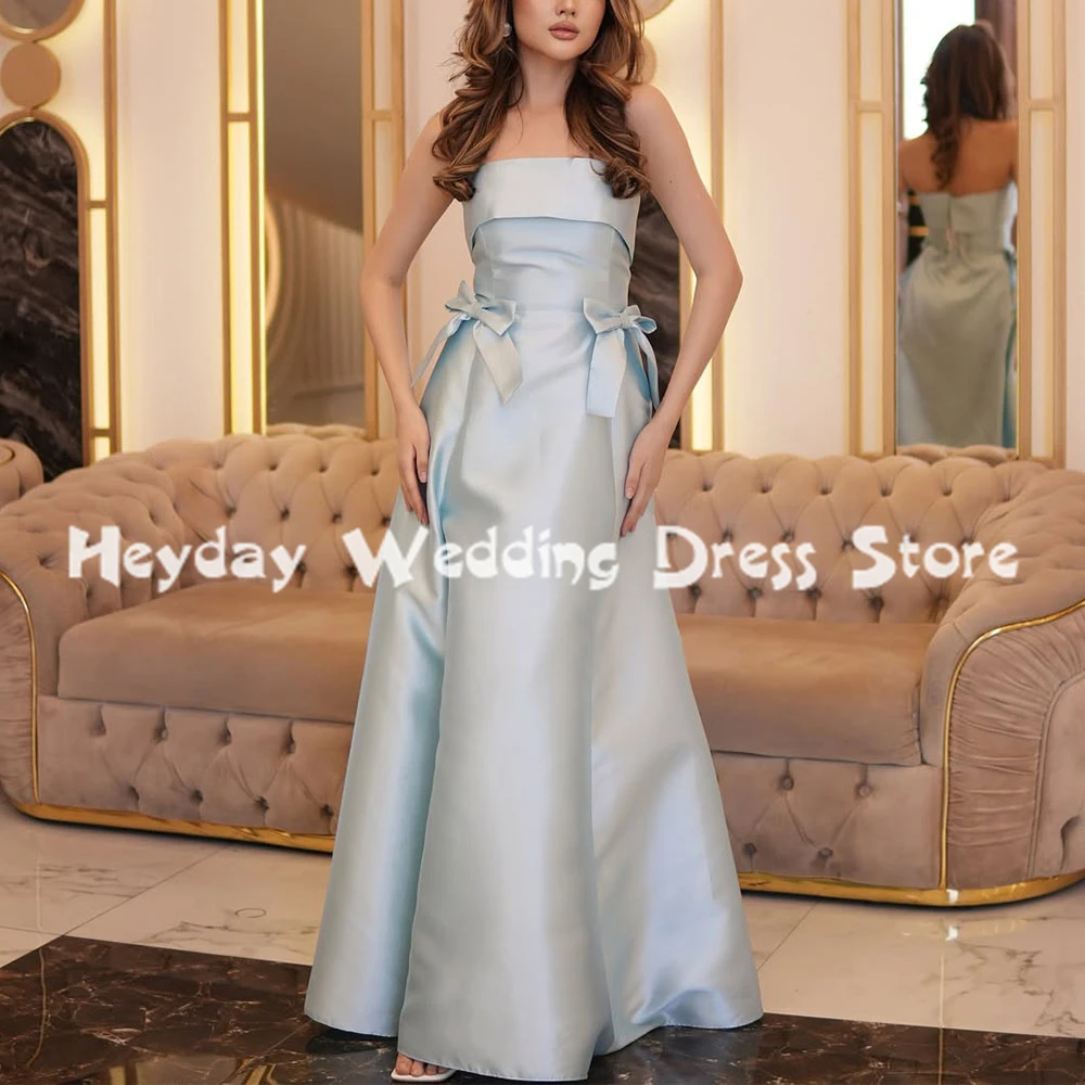 

Heyday Women's Customized A Line Strapless Bow Evening Dresses With Sleeveless Floor-Length Formal Elegant Party Dresses 2025