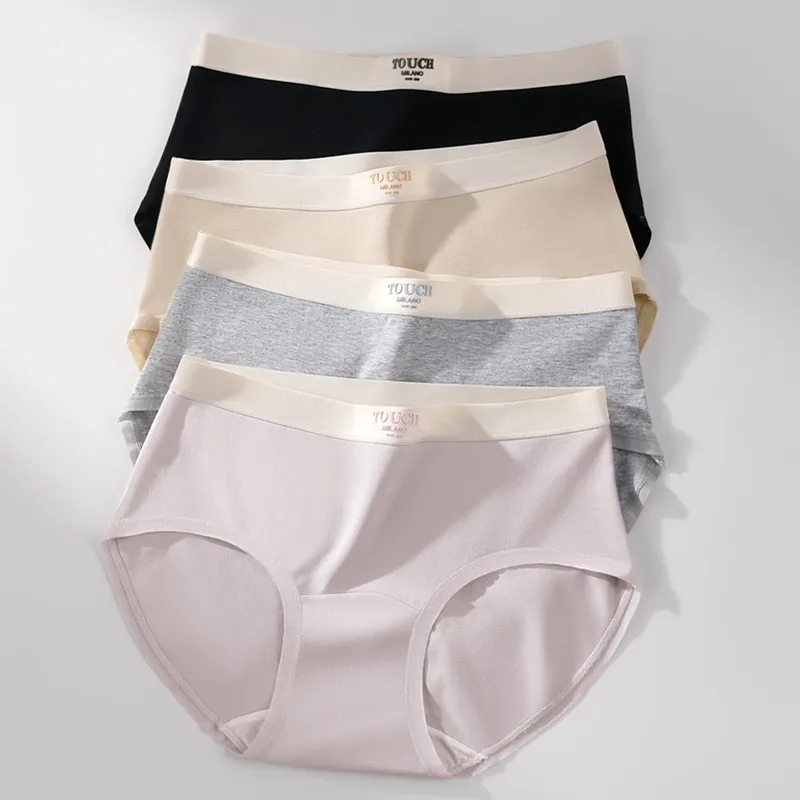 3PCS Sexy Mid-waist Underwear Women's Panties High Bullet Breathable Pure Cotton Underwear Comfortable Briefs Soft Intimates