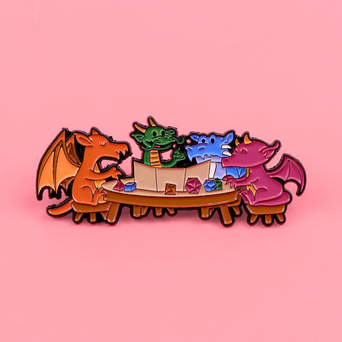 Game Dice Enamel Pin Dragon Badges on Backpack Brooches for Women Men Lapel Pins Animal Jewelry Cosplay Accessories Toys Gift