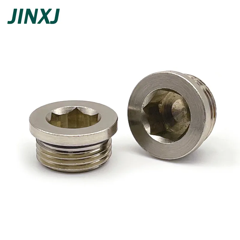 10PCS Copper Sealing Ring Hex Head End Cap Plug M5 1/8 1/4 3/8 1/2 Male Thread Pneumatic Components Fitting Connector Adapter