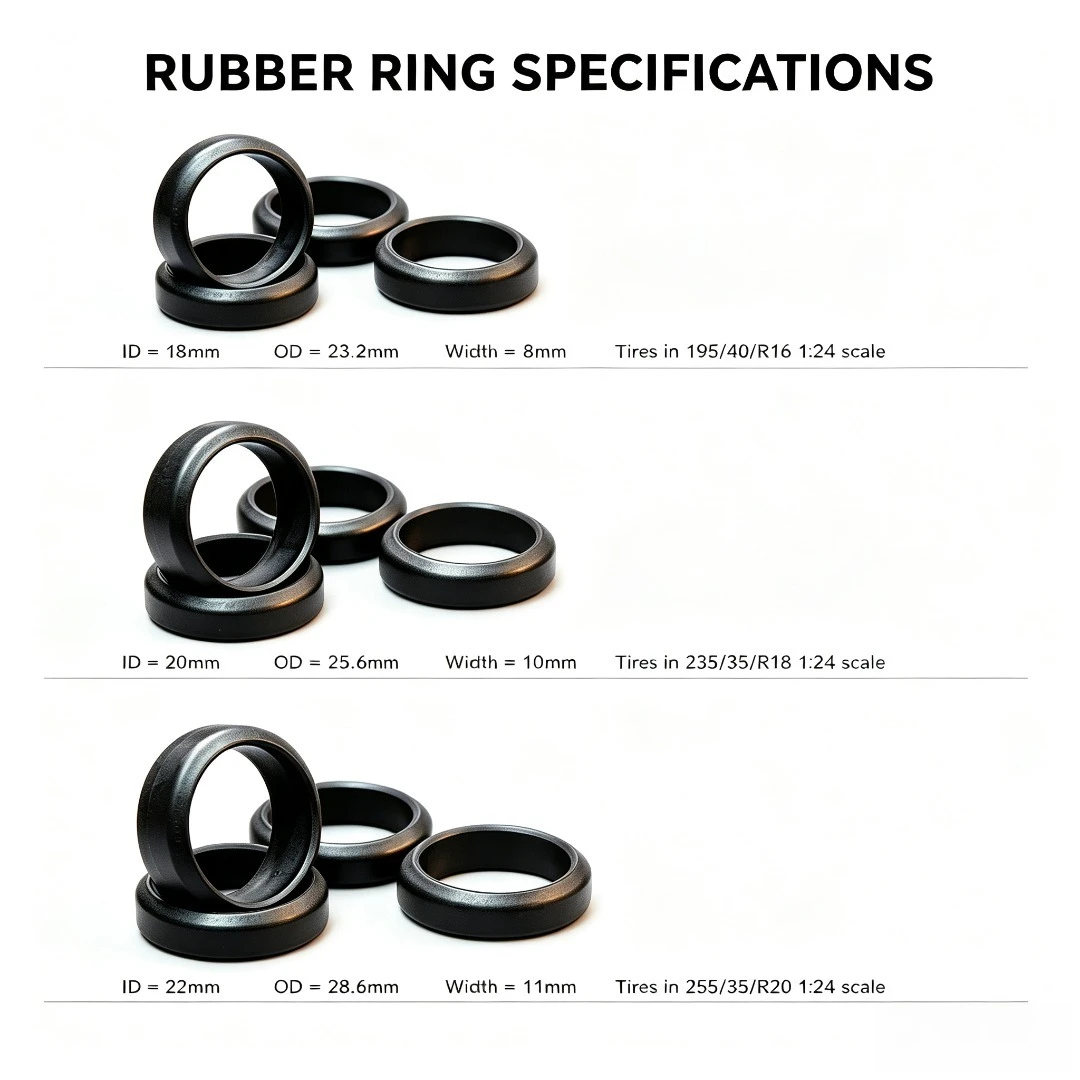 Mini Drift Rubber Tire 18mm 20mm 22mm Width Dedicated For ARKEDGE AT06 1/24 RC Mini Drift Car Racing Mod Parts