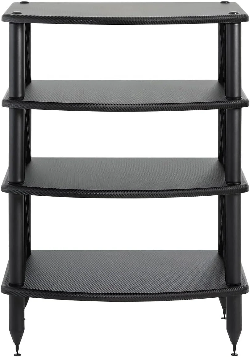 Pangea Audio-Vulcan X 4 Shelf Audio Rack, Media Stand, Componentes do Gabinete, Rosenut Red