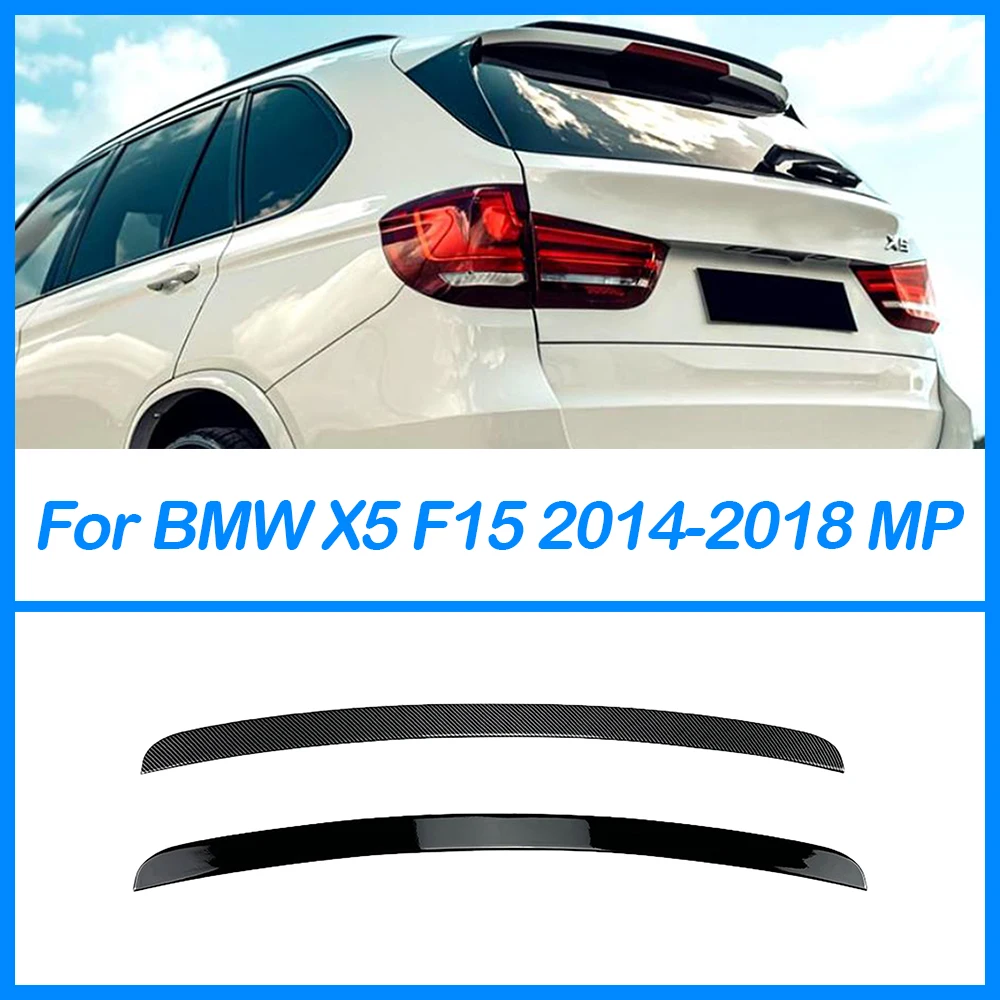 For BMW MP Spoiler Bumper Trunk Rear Tail Wing Kit Accessories ABS Glossy Black Carbon Grain X5 F15 2014 2015 2016 2017 2018