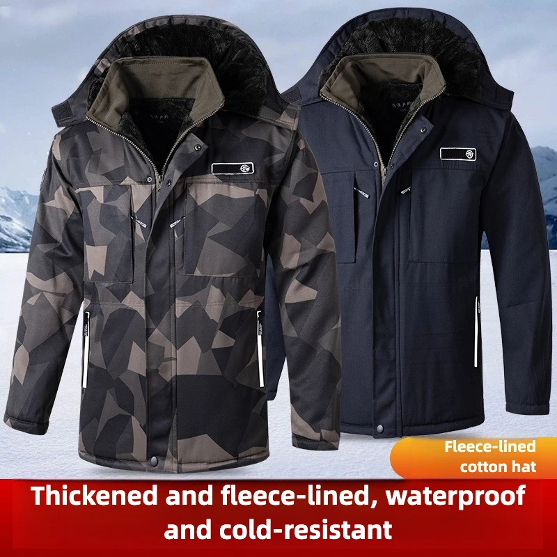 

Флисовая одежда на хлопковой подкладке, мужская средняя и длинная одежда на хлопковой подкладке, зимняя утепленная куртка, утепленная куртка больших размеров, морозостойкая