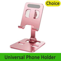 Foldable Aluminum Alloy Desk Phone Holder - Universal for iPhone 12-16, Mobile Phones & Tablets - Desktop Mount Stand