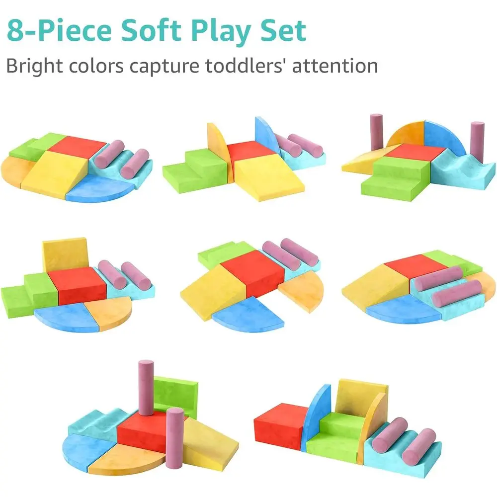 Blocos infláveis de escalada para crianças de 1 a 3 anos, conjunto de jogo macio para bebês de 6 a 12 meses em ambientes internos