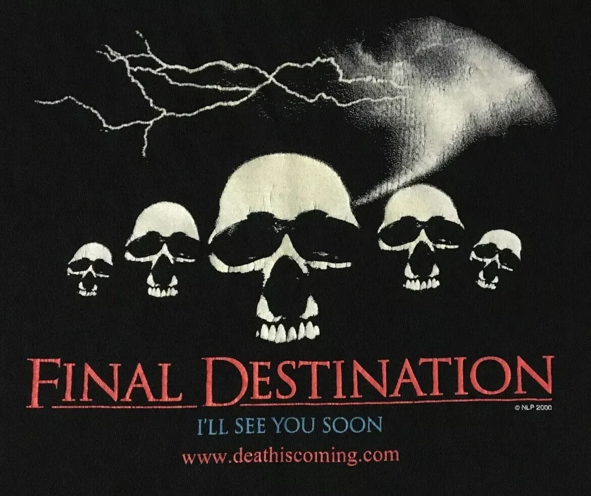 Vtg 2000 Final Destination 1 Faded Horror Movie Promo Shirt XL Skulls Grunge Y2K T-Shirt Men Women Summer Crew Neck Cotton Tee