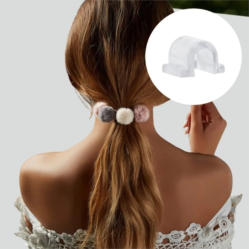100pcs Clear Hair Rope Setting Buckles Clasp Hair Tie Base Setting Findings for Women DIY Tie Bow Jewelry Accessories Making image 3