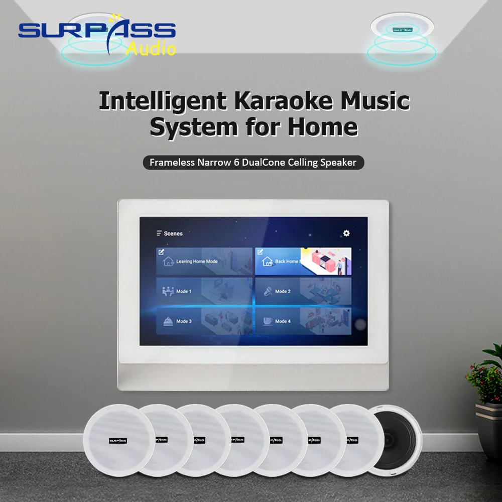 

Smart Audio Wifi Bluetooth Wall Amplifier with Touch Screen Android 8.1 System 2 Zones Intelligent Karaoke Music System for Home