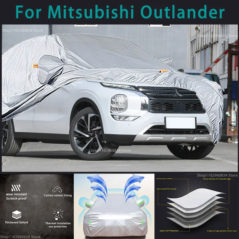 

For Mitsubishi Outlander 210T Full Car Covers Outdoor Sun uv protection Dust Rain Snow Protective Auto Protective cover