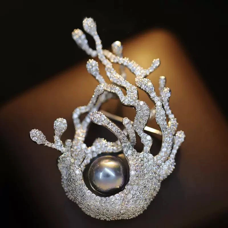 OKILY Luxury Zircon Peony Orchid Snowflake Camellia Brooch Pins Exquisite Bouquet Broche for Women's Clothing Corsage Decoration