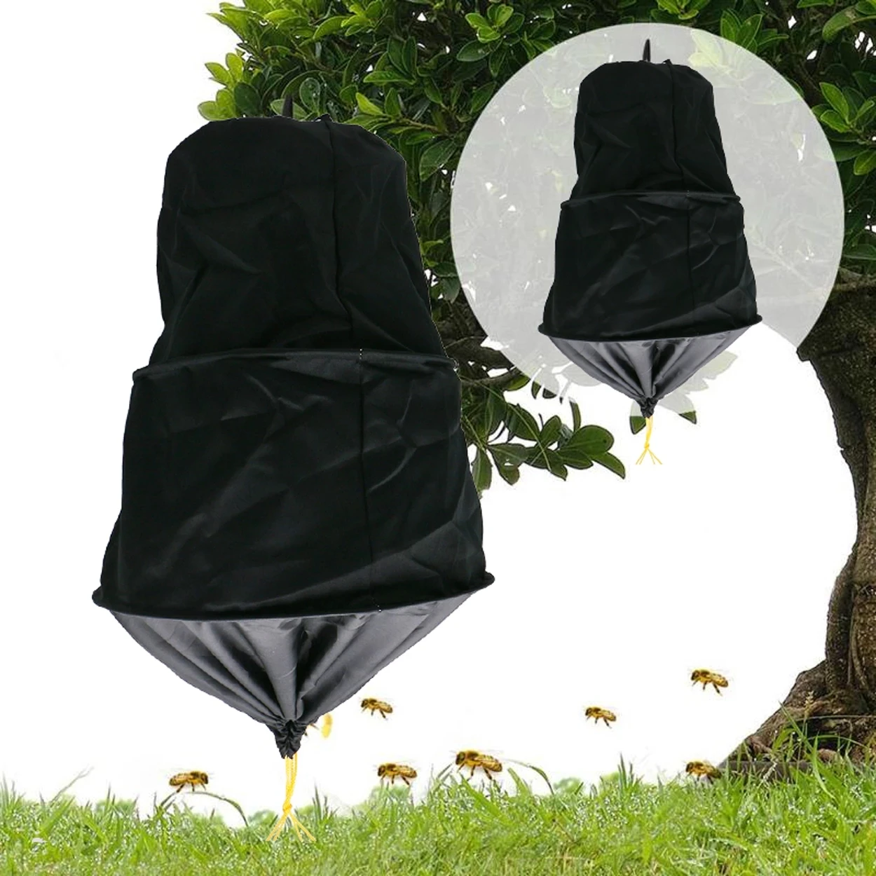 1 Pc Bee Collecting Bag Cage Catching Wild bees Black Cages Collect Attracting Bags Bee Transfer Bag Beekeeping Tools