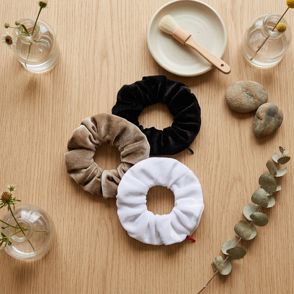 Korean Velvet Scrunchies with  - Hair Tie Velvet recension och pris