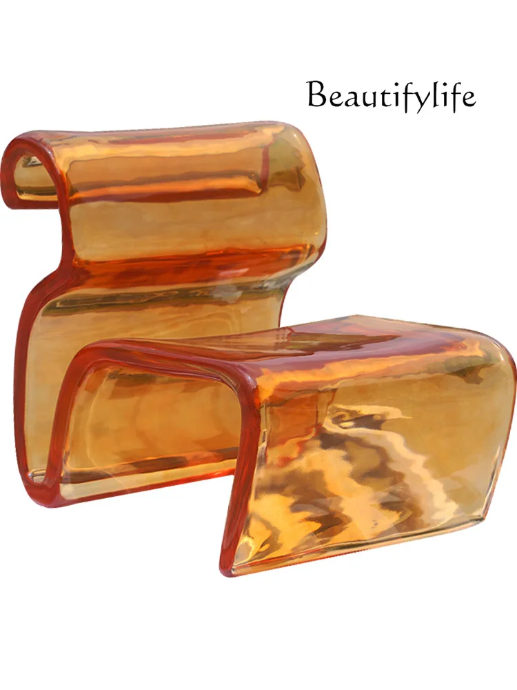 Hotel Creative Transparent Resin Chair Negotiation Room Crystal Personalized Stool Model Room Decorative Chair