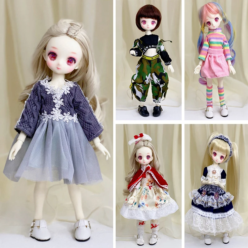 Fashion 1/6 Bjd Doll Clothes Accessories Princess Dress 30cm Doll Clothes Suit Loli Dress Up Skirt Girls Kids Doll Toy Gift