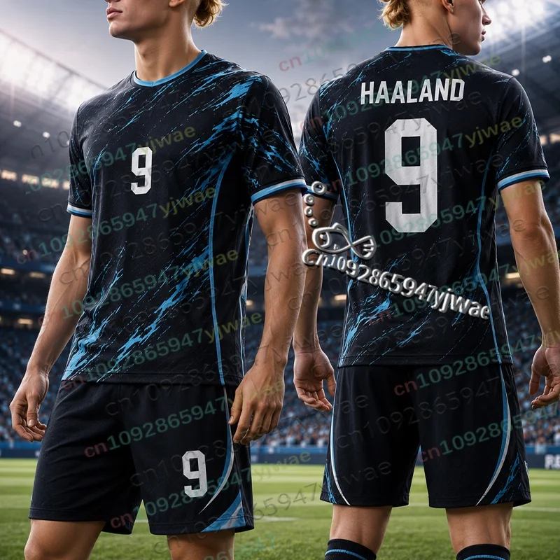 Special Edition Haaland No.9 Football Jersey Tee Shorts Set Fashion Fans Shirt Shorts Autumn Adult/Kid 2 Piece Set Tracksuits