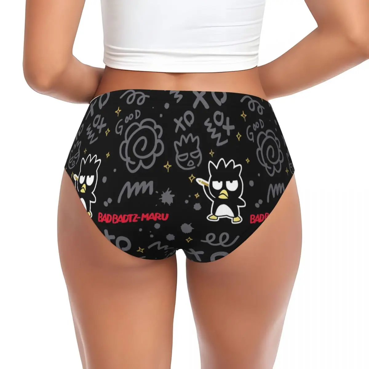 Custom Bad Badtz Maru Doodle Brief Panties Women Comfort Stretch Underwear