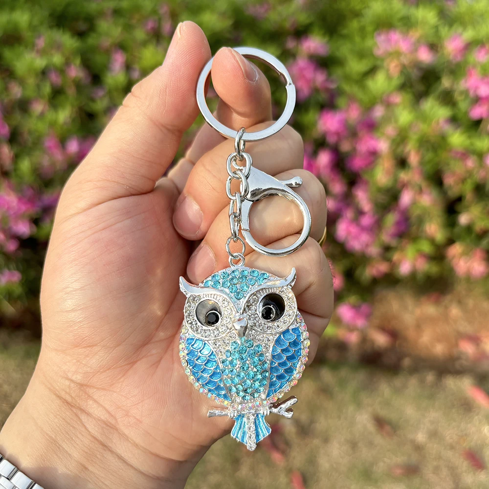 Fashion Owl Keychain Charm Animal Pendant Jewelry Handbag Purse Bag Key Ring Women Ornament Car Key Chain Gift Key Ring