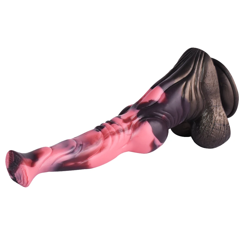 NNSX Pink & Black Horse Dildo Monster Penis Silicone Butt Plug Anal Plug G Spot Stimulator Adult Sex Toys for Women Men Pleasure view 6