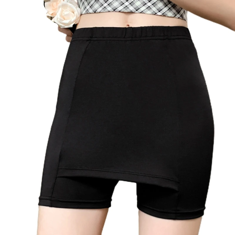 Women Seamless Double Layer Safety Pants Tummy Control Under Dress Slip Shorts