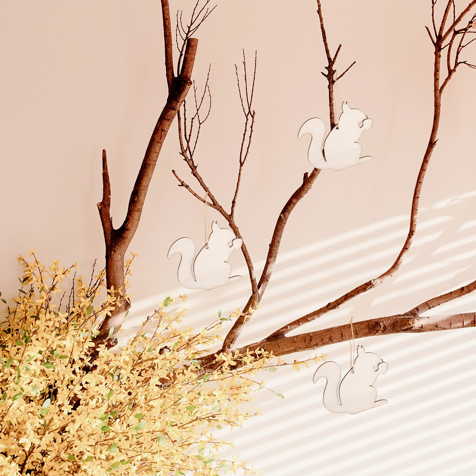 

20pcs Squirrel Shaped Slices Unfinished Wood Crafts Diy Hanging Decor Graffiti Wooden Pieces Craft Supplies Handicraft Tools