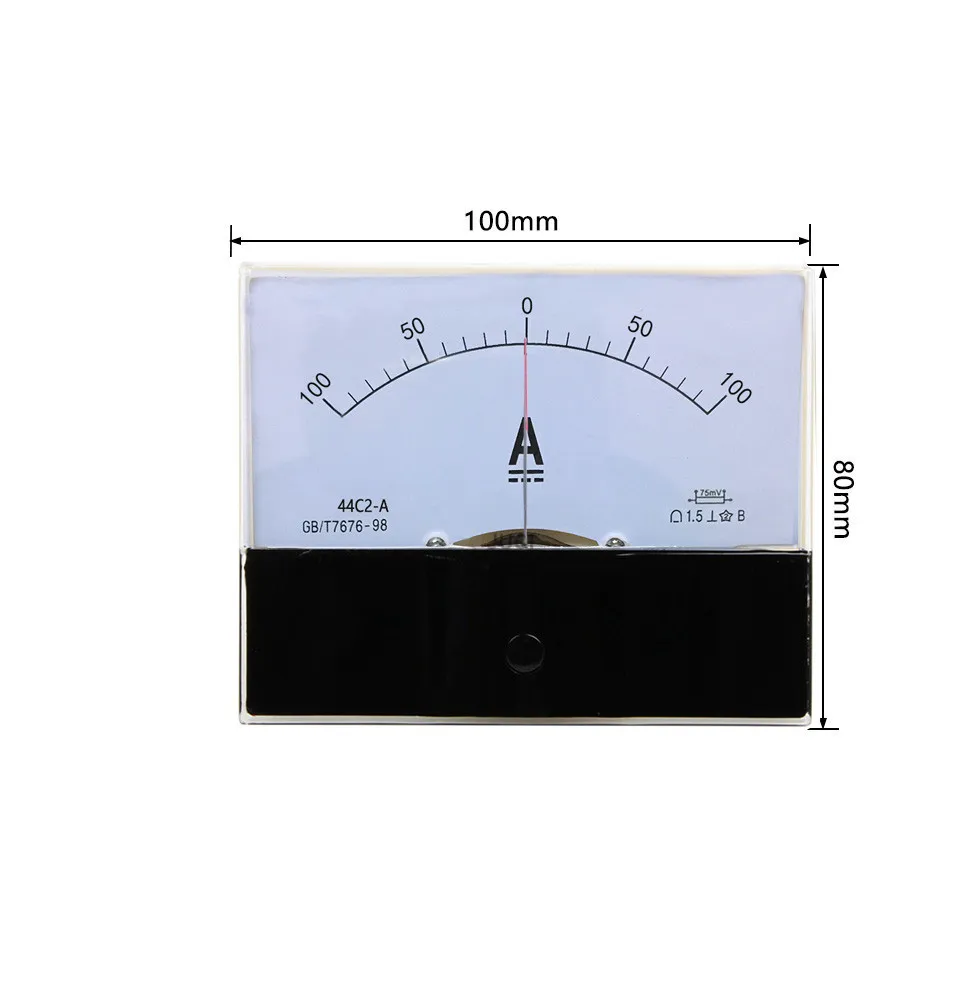 44C2 DC /75mv Amperemeter Gauge Analog Panel AMP Current Meter50A -0 - 50A Ammeter 3A 5A 10A 20A 30A 50A 100A 200A 300A 500A