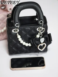 Mine Mass-Produced Japanese Handmade Black Bag Women Handbag Girls Sweet Bow Beads Sweet Cool Girl Lolita Bag Female Bags