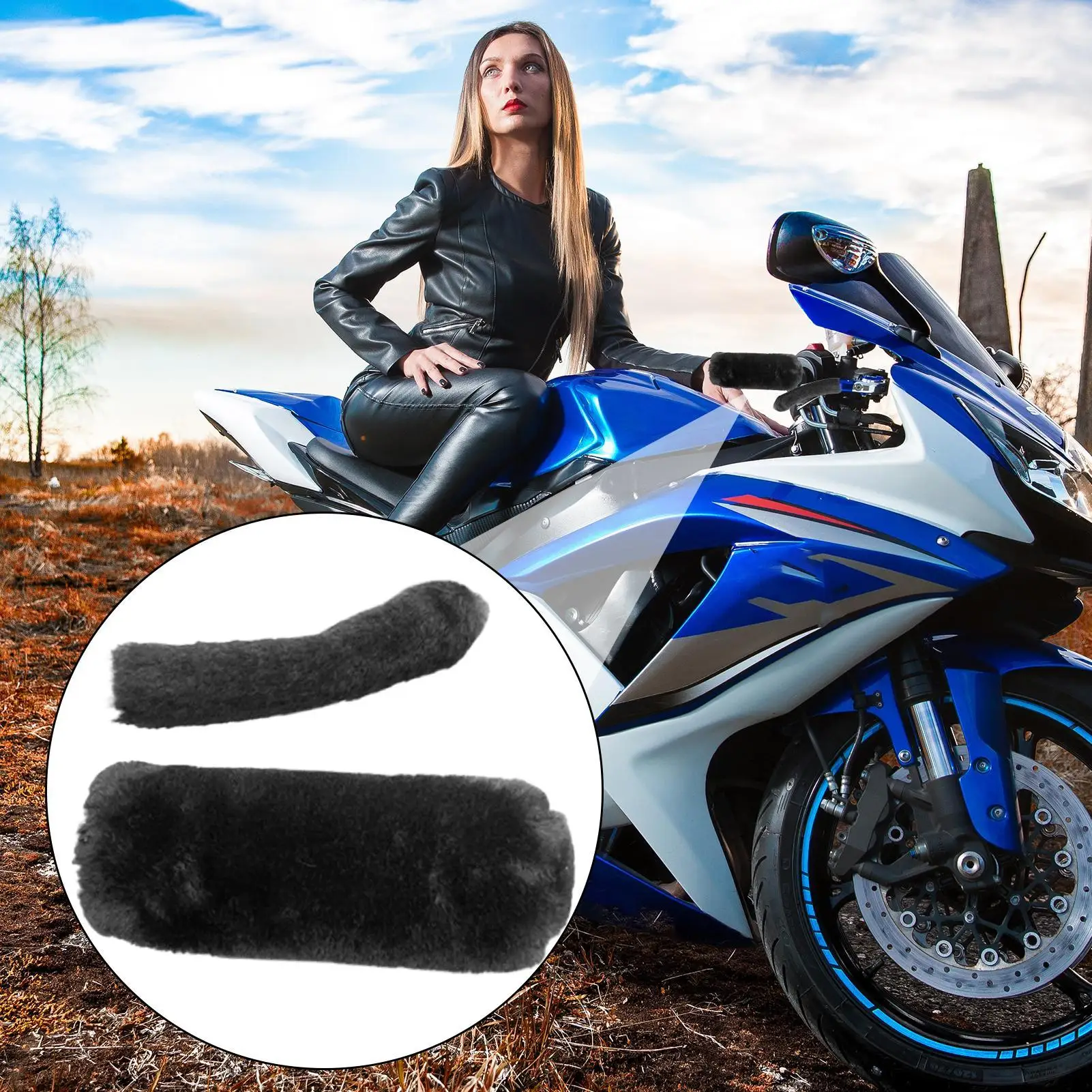 Motorcycle Handle Grip Cover Cold Weather Soft Thermal Motorcycle Handlebar Brake Lever Cover For Commuting Urban Riding