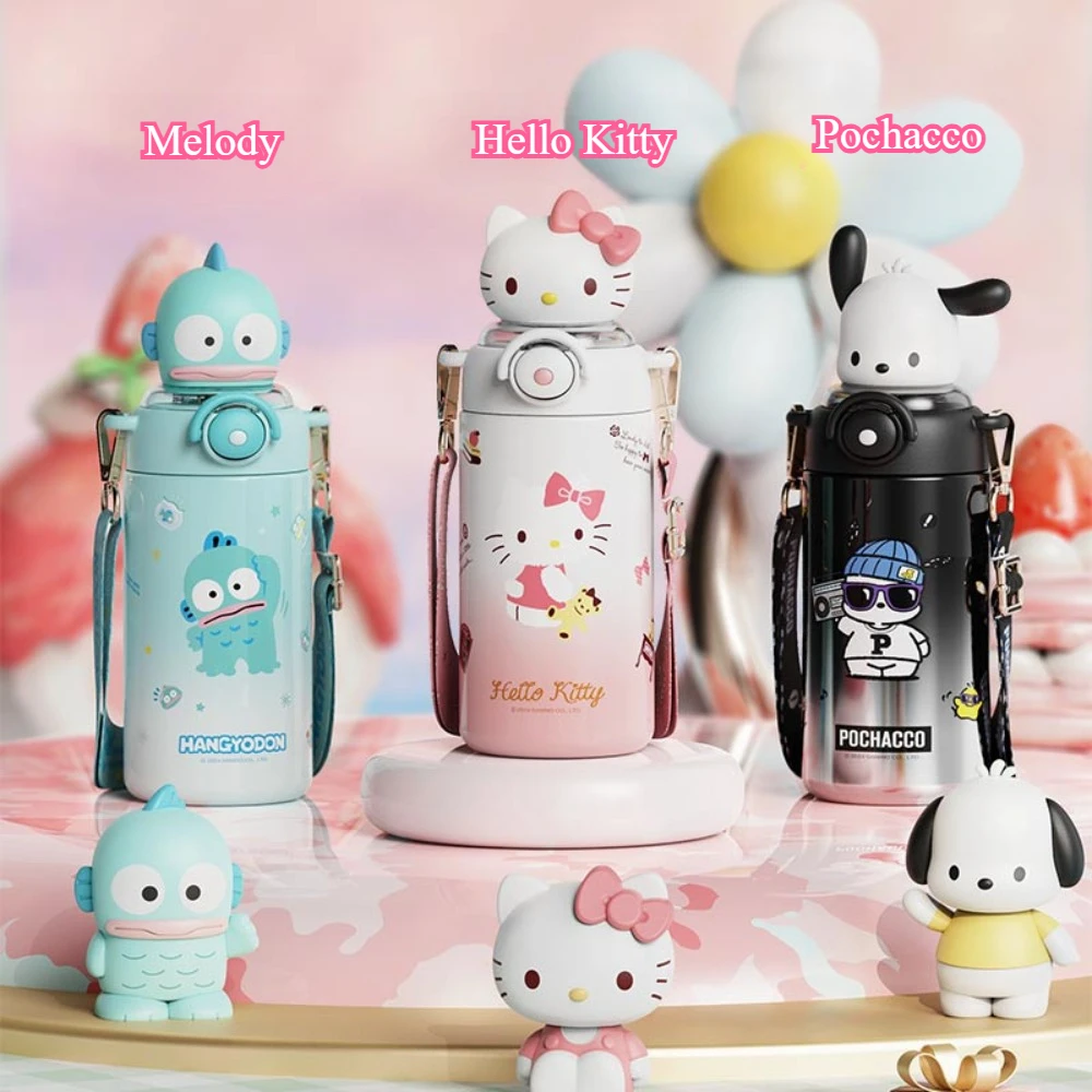 

Официально авторизованная детская бутылка для воды Sanrio Hello Kitty/Melody/Kuromi, 600 мл, подходит для мальчиков и девочек